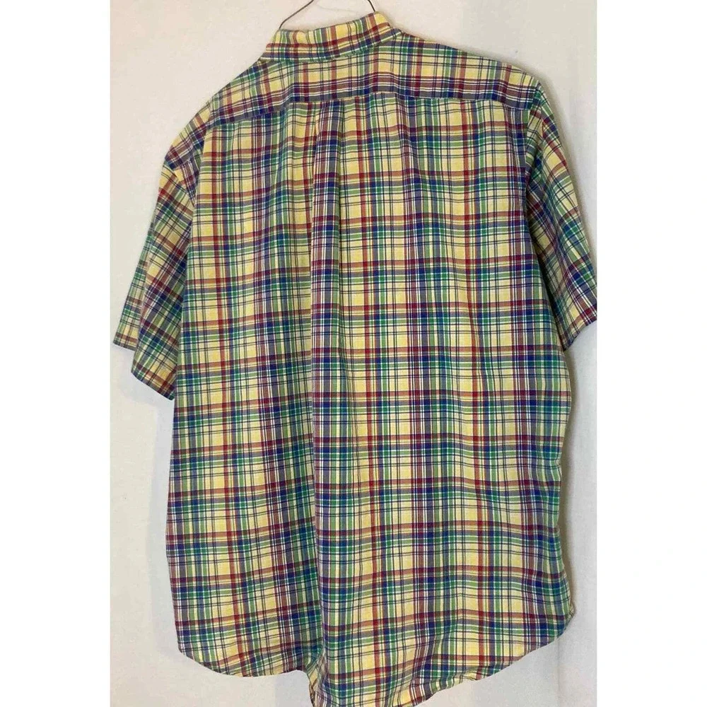 Ralph Lauren Mens XL Classic‎ Fit Short Sleeve Plaid Button Down Shirt